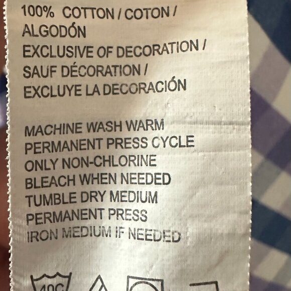 Blue, White & Purple Check Izod Large Shirt - Picture 11 of 11